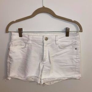 White denim shorts